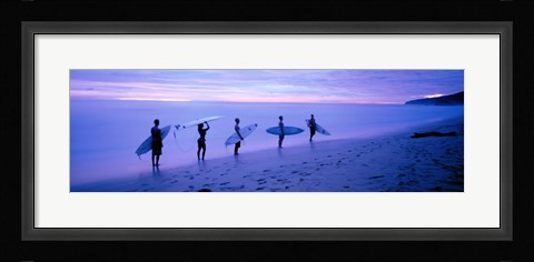Framed Surfers on Beach Costa Rica Print