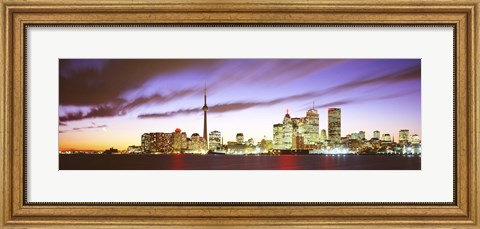 Framed Toronto skyline at dusk, Ontario Canada Print