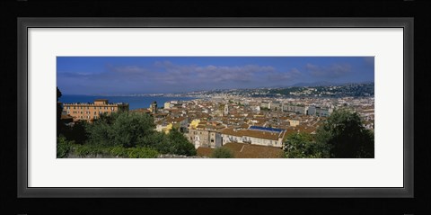 Framed Aerial View Of A City, Nice, France Print