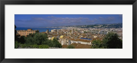 Framed Aerial View Of A City, Nice, France Print