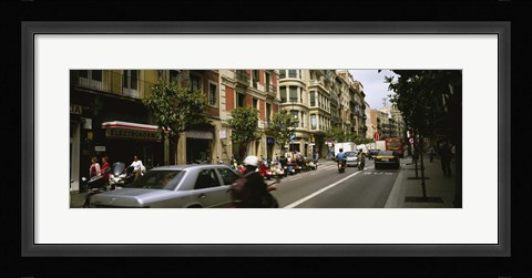 Framed Traffic On A Road, Barcelona, Spain Print
