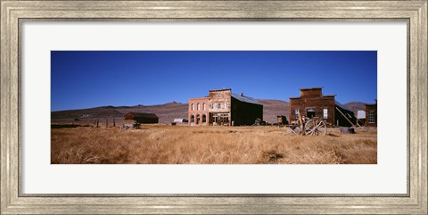 Framed Buildings in a ghost town, Bodie Ghost Town, California, USA Print