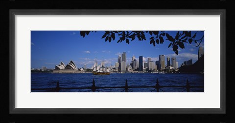 Framed Skyscrapers On The Waterfront, Sydney Opera House, Sydney, New South Wales, United Kingdom, Australia Print