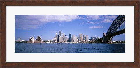 Framed Sydney Harbor Bridge and Skyscrapers, Sydney, Australia Print