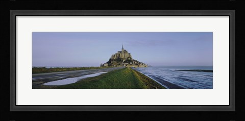 Framed Church on the beach, Mont Saint-Michel, Normandy, France Print