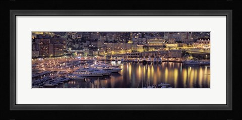 Framed Harbor, Monte Carlo, Monaco Print