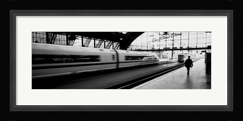 Framed Train leaving a Station, Cologne, Germany Print