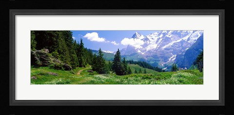 Framed Alpine Scene Near Murren Switzerland Print