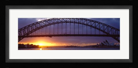 Framed Sydney Harbor Bridge, Sydney, New South Wales, United Kingdom, Australia Print