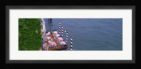 Framed Canal Side Cafe Venice Italy Print