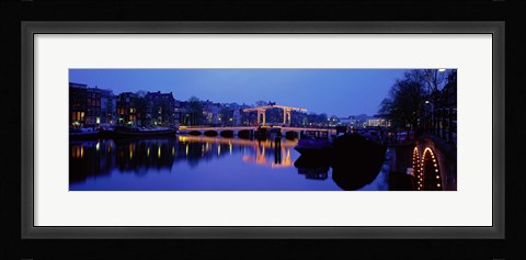 Framed Bridge at night, Amsterdam Netherlands Print