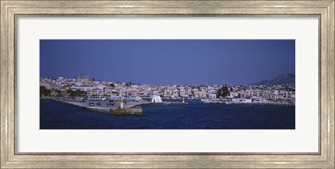 Framed Buildings on the waterfront, Aegina, Saronic Gulf Islands, Greece Print