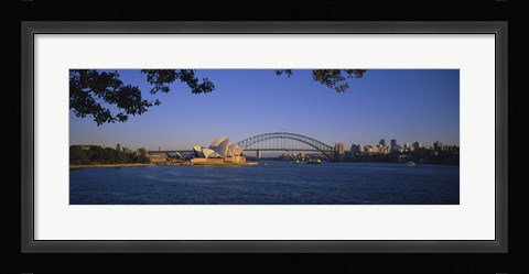 Framed Bridge over water, Sydney Opera House, Sydney, New South Wales, Australia Print