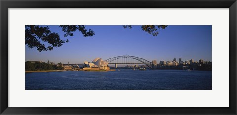 Framed Bridge over water, Sydney Opera House, Sydney, New South Wales, Australia Print