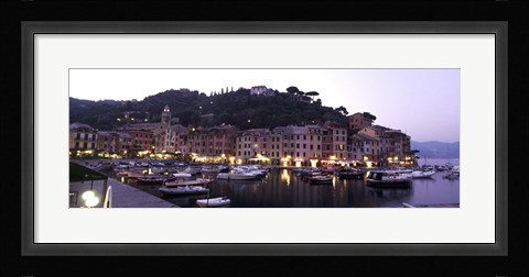Framed Boats at a harbor, Portofino, Genoa, Liguria, Italy Print