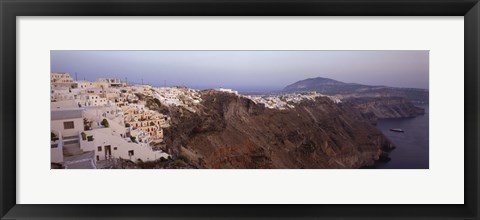 Framed Village on top of Cliffs, Santorini, Greece Print