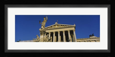 Framed Fountain in front of a government building, Pallas Athena Fountain, Parliament Building, Vienna, Austria Print