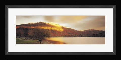 Framed Sunlight On Mountain Range, Ullswater, Lake District, Great Britain, United Kingdom Print