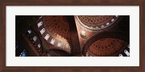Framed Turkey, Istanbul, Suleyman Mosque, interior domes Print