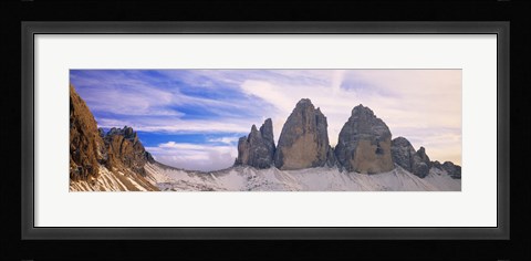 Framed Dolomites Alps with snow, Italy Print
