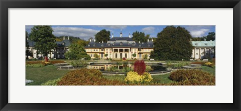 Framed Formal garden in front of a castle, Pillnitz Castle, Dresden, Germany Print