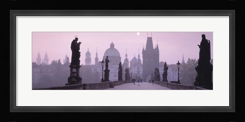 Framed Charles Bridge And Spires Of Old Town, Prague, Czech Republic Print