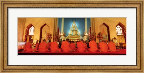 Framed Monks, Benchamapophit Wat, Bangkok, Thailand Print