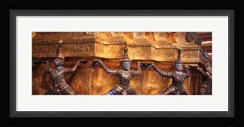 Framed Close-up of statues in a temple, Grand palace, Bangkok, Thailand Print