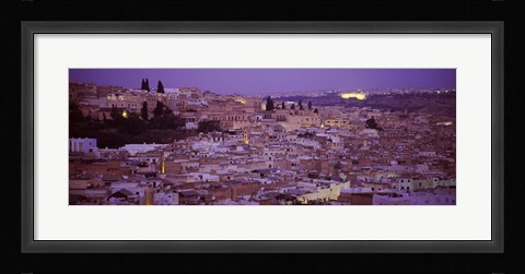 Framed Fes, Morocco at dusk Print