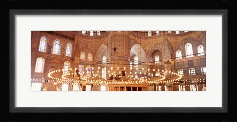 Framed interior of Blue Mosque, Istanbul, Turkey Print