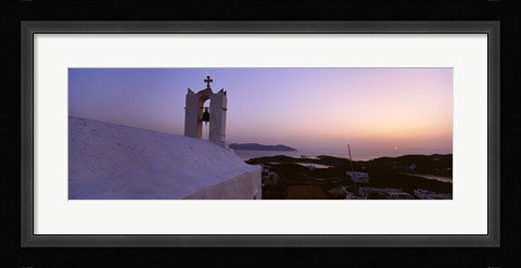 Framed Bell tower on a building, Ios, Cyclades Islands, Greece Print