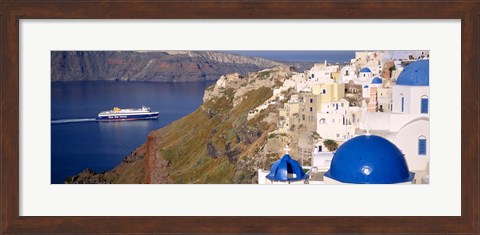 Framed Buildings in a valley, Santorini, Cyclades Islands, Greece Print