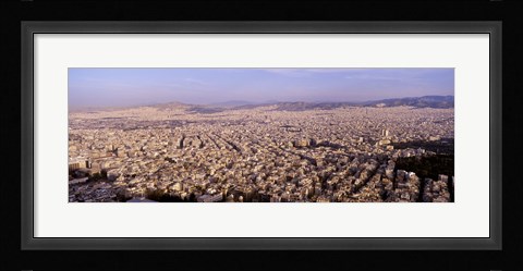 Framed Aerial view of a city, Athens, Greece Print