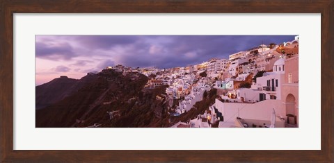 Framed Town at dusk, Santorini, Greece Print