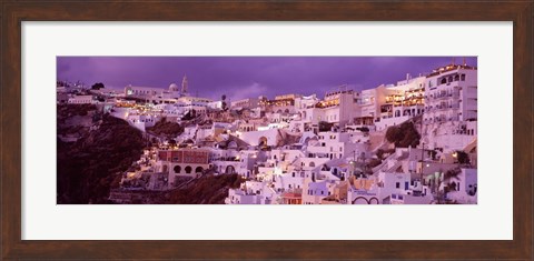 Framed Buildings along the Cliff, Santorini, Greece Print