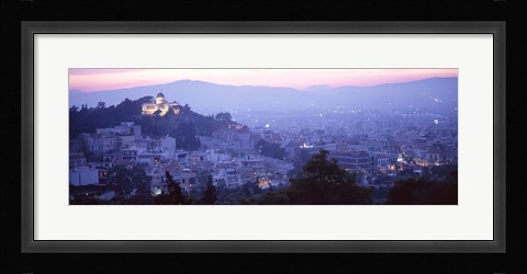 Framed Athens, Greece with Pink Sky Print