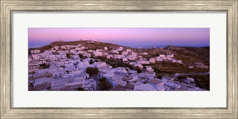 Framed High angle view of buildings on a landscape, Amorgos, Cyclades Islands, Greece Print
