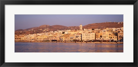 Framed Ermoupoli at sunset, Syros, Greece Print
