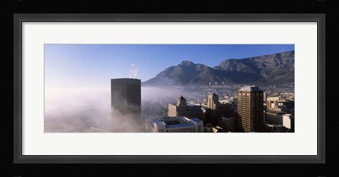 Framed Cape Town and Table Mountain Through the Fog, South Africa Print