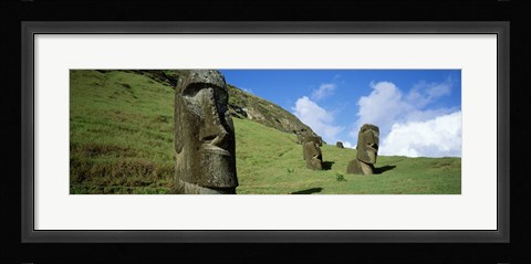 Framed Stone Heads, Easter Islands, Chile Print