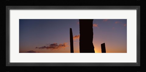 Framed Stones Of Stenness at Dusk Print