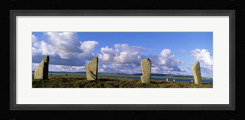 Framed 4 stone pillars in the Ring Of Brodgar, Orkney Islands, Scotland, United Kingdom Print
