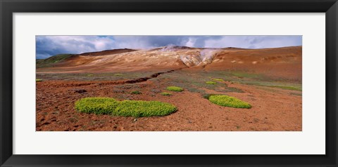 Framed Steam Emitting From The Ground, Lehmjukur Thermal Area, Iceland Print