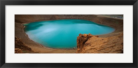 Framed Lake On The Volcano, Blue Lake, Viti Crater, Iceland Print