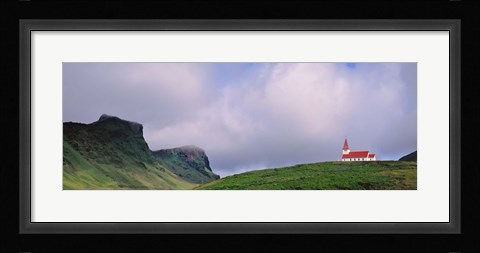 Framed Church In The Landscape, Vik I Myrdal, Iceland Print