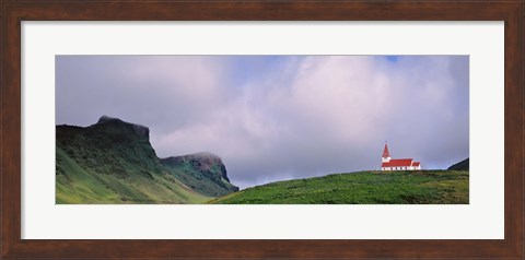Framed Church In The Landscape, Vik I Myrdal, Iceland Print