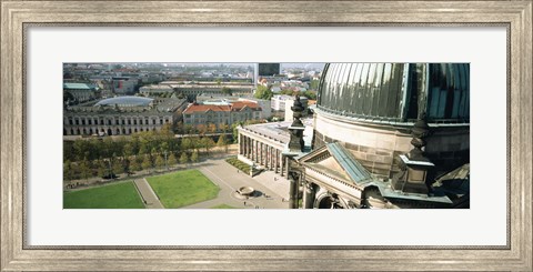 Framed High angle view of a formal garden in front of a church, Berlin Dome, Altes Museum, Berlin, Germany Print