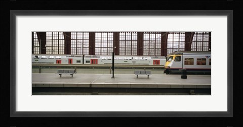 Framed Trains at a railroad station platform, Antwerp, Belgium Print