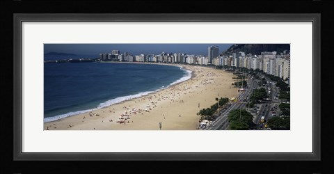 Framed High Angle View Of The Beach, Rid De Janeiro, Brazil Print