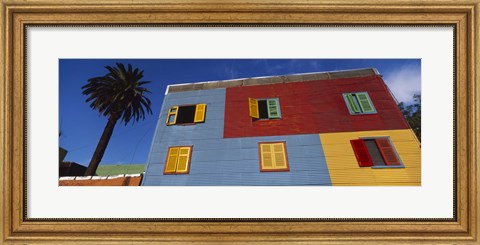 Framed Low Angle View Of A Building, La Boca, Buenos Aires, Argentina Print